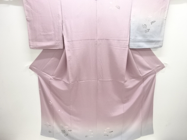 手描き友禅　枝梅に草花模様訪問着